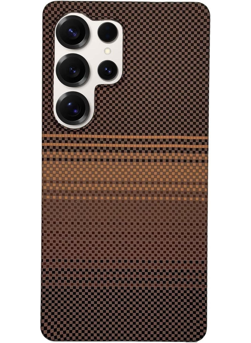 Phoni Ultra Slim Magnetic Case for Samsung Galaxy S25 Ultra, MagSafe-Compatible Magnetic Case, Thin Lightweight Design, Carbon Fiber Style, Raised Camera Protection (Smoked Cocoa – Brown Carbon) - Image 1